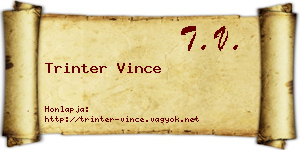 Trinter Vince névjegykártya